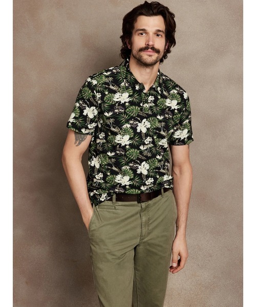 BANANA REPUBLIC FACTORY STORE（バナナリパブリック ファクトリーストア）の「BANANA REPUBLIC FACTORY STORE　　フローラルピケポロ（ポロシャツ・メンズ・ホワイト/ブラック/ネイビー/ピンク・M/S/XL/L）」の3枚目の写真