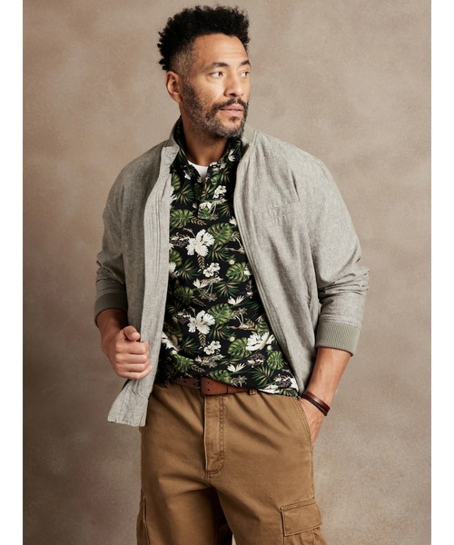 BANANA REPUBLIC FACTORY STORE（バナナリパブリック ファクトリーストア）の「BANANA REPUBLIC FACTORY STORE　　フローラルピケポロ（ポロシャツ・メンズ・ホワイト/ブラック/ネイビー/ピンク・M/S/XL/L）」の5枚目の写真