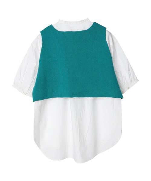 AMERICAN HOLIC（アメリカンホリック）の「SET シャツチュニック＋ニットベスト（シャツ/ブラウス・レディース・ブラック/グリーン/アイボリー・M/L）」の8枚目の写真