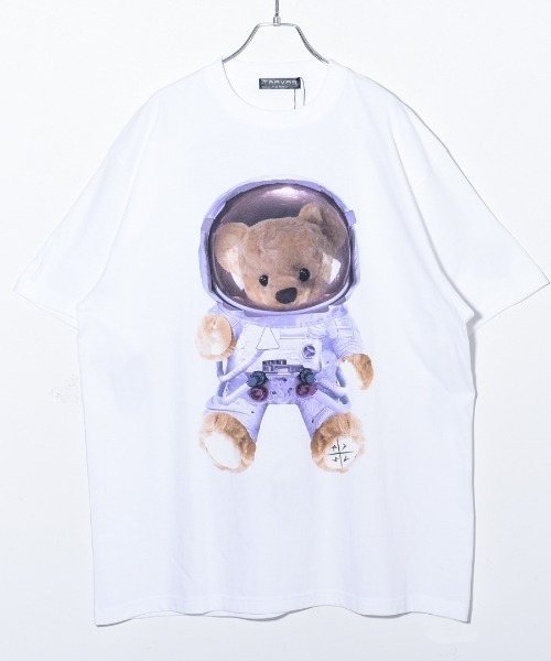 TRAVAS TOKYO（トラバス トウキョウ）の「『TRAVAS TOKYO/トラバス トーキョー』Spacesuit Bear BIG Tee/宇宙服くまプリント 半袖Tシャツ（Tシャツ/カットソー・レディース・ホワイト/ブラック・FREE）」の11枚目の写真