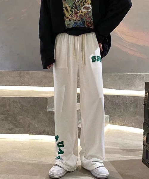 BASQUE magenta（バスクマゼンタ）の「サガラ刺繍ワイドイージートラックパンツ（その他パンツ・メンズ・ホワイト/ブラック・FREE）」の3枚目の写真