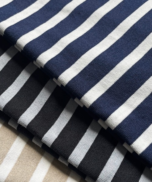 MinoriTY（マイノリティ）の「【MinoriTY】マルチボーダーオーバーサイズ半袖Tシャツ メンズ 春服 夏服 ビッグシルエット ルーズシルエット カットソー（Tシャツ/カットソー・メンズ・ネイビー×ホワイト/ベージュ/ブラック×グレー/ホワイト×ブラック・M/L）」の22枚目の写真