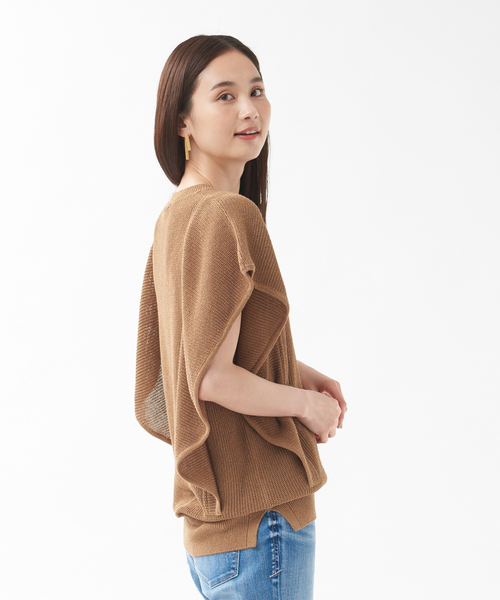 qualite（カリテ）の「フレアードライニットプルオーバー（ニット/セーター・レディース・ライトブルー/エンジ/ブラウン・フリー）」の6枚目の写真