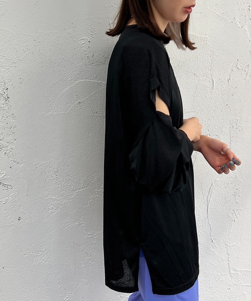 apres jour mignon（アプレジュールミニョン）の「2WAYスリーブトップス【ZOZOTOWN限定アイテム】（Tシャツ/カットソー・レディース・オレンジ/グリーン/ブラック/オフホワイト/ピンク・フリー/X-LARGE）」の13枚目の写真