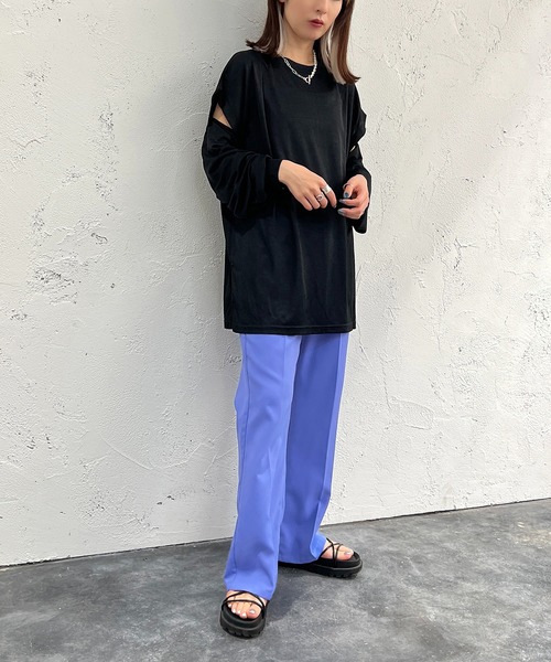 apres jour mignon（アプレジュールミニョン）の「2WAYスリーブトップス【ZOZOTOWN限定アイテム】（Tシャツ/カットソー・レディース・オレンジ/グリーン/ブラック/オフホワイト/ピンク・フリー/X-LARGE）」の15枚目の写真