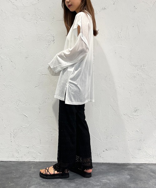 apres jour mignon（アプレジュールミニョン）の「2WAYスリーブトップス【ZOZOTOWN限定アイテム】（Tシャツ/カットソー・レディース・オレンジ/グリーン/ブラック/オフホワイト/ピンク・フリー/X-LARGE）」の10枚目の写真