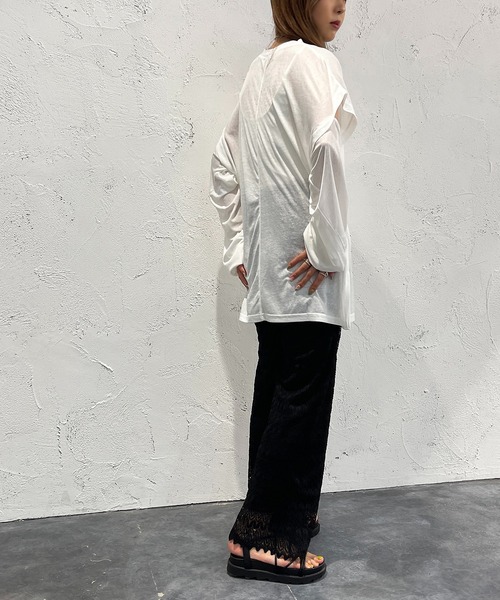 apres jour mignon（アプレジュールミニョン）の「2WAYスリーブトップス【ZOZOTOWN限定アイテム】（Tシャツ/カットソー・レディース・オレンジ/グリーン/ブラック/オフホワイト/ピンク・フリー/X-LARGE）」の11枚目の写真