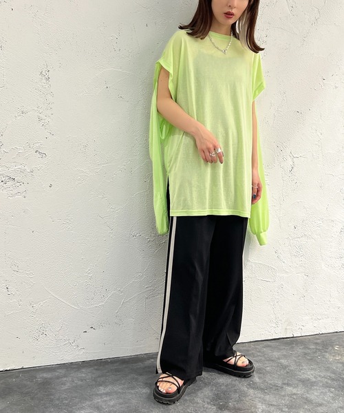 apres jour mignon（アプレジュールミニョン）の「2WAYスリーブトップス【ZOZOTOWN限定アイテム】（Tシャツ/カットソー・レディース・オレンジ/グリーン/ブラック/オフホワイト/ピンク・フリー/X-LARGE）」の21枚目の写真