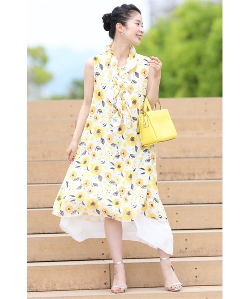 cawaii（カワイイ）の「一日中素敵なわたし涼ラフ 3点セット ワンピース/羽織り/ストール（ワンピース・レディース・ネイビー/ピンク・FREE）」の15枚目の写真