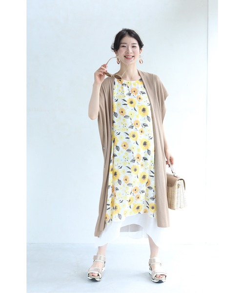 cawaii（カワイイ）の「一日中素敵なわたし涼ラフ 3点セット ワンピース/羽織り/ストール（ワンピース・レディース・ネイビー/ピンク・FREE）」の16枚目の写真