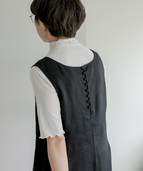 PUAL CE CIN（ピュアルセシン）の「麻キャンバス2WAYサロペット（サロペット/オーバーオール・レディース・ブラック/ナチュラル・FREE）」の10枚目の写真