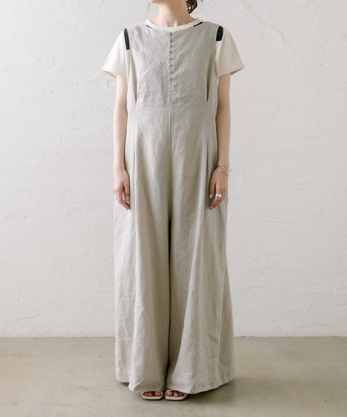 PUAL CE CIN（ピュアルセシン）の「麻キャンバス2WAYサロペット（サロペット/オーバーオール・レディース・ブラック/ナチュラル・FREE）」の15枚目の写真