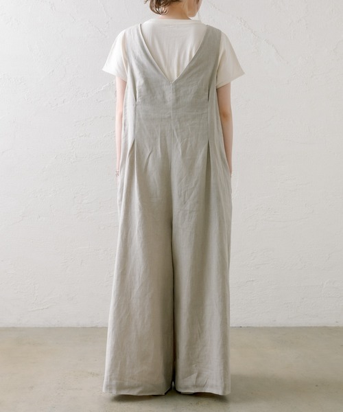 PUAL CE CIN（ピュアルセシン）の「麻キャンバス2WAYサロペット（サロペット/オーバーオール・レディース・ブラック/ナチュラル・FREE）」の9枚目の写真