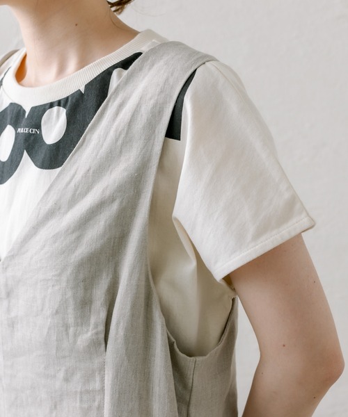 PUAL CE CIN（ピュアルセシン）の「麻キャンバス2WAYサロペット（サロペット/オーバーオール・レディース・ブラック/ナチュラル・FREE）」の17枚目の写真