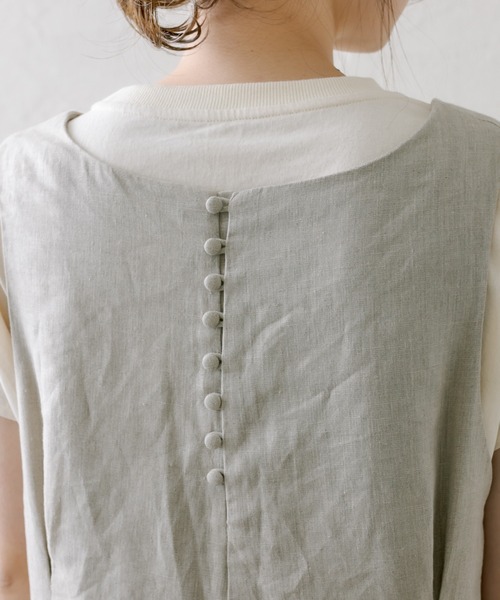 PUAL CE CIN（ピュアルセシン）の「麻キャンバス2WAYサロペット（サロペット/オーバーオール・レディース・ブラック/ナチュラル・FREE）」の12枚目の写真