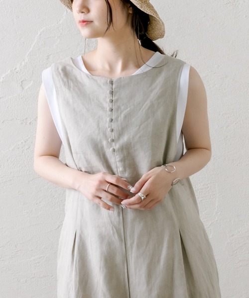 PUAL CE CIN（ピュアルセシン）の「麻キャンバス2WAYサロペット（サロペット/オーバーオール・レディース・ブラック/ナチュラル・FREE）」の19枚目の写真