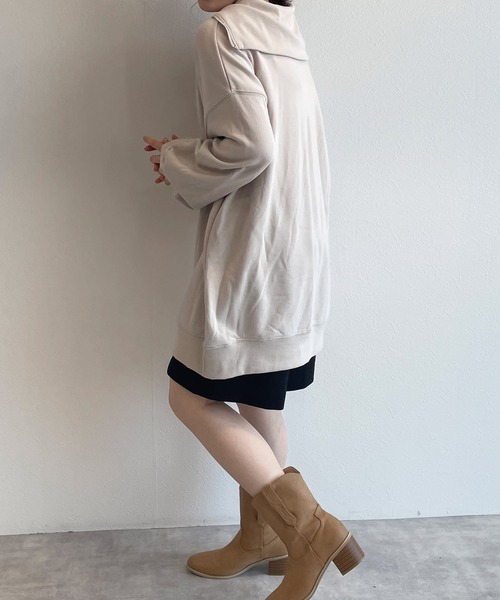 w closet(ダブルクローゼット)の「スウェット衿付きハーフZIPプルオーバー(スウェット・レディース・オフホワイト・FREE)」の13枚目の写真