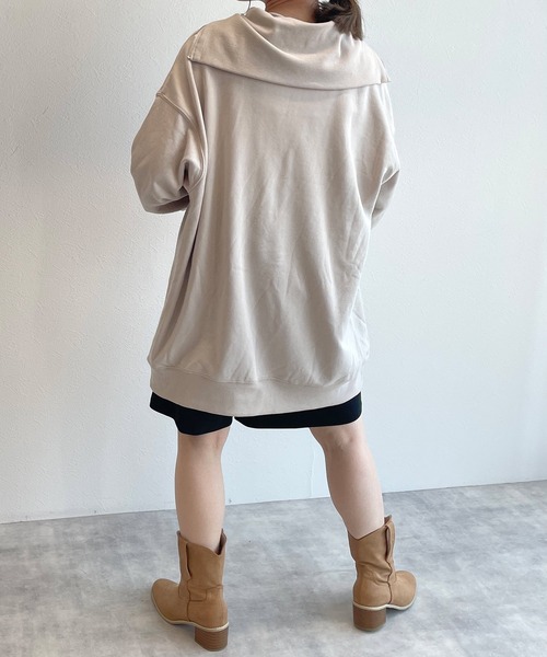 w closet(ダブルクローゼット)の「スウェット衿付きハーフZIPプルオーバー(スウェット・レディース・オフホワイト・FREE)」の16枚目の写真