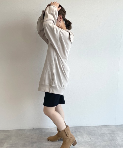 w closet(ダブルクローゼット)の「スウェット衿付きハーフZIPプルオーバー(スウェット・レディース・オフホワイト・FREE)」の19枚目の写真
