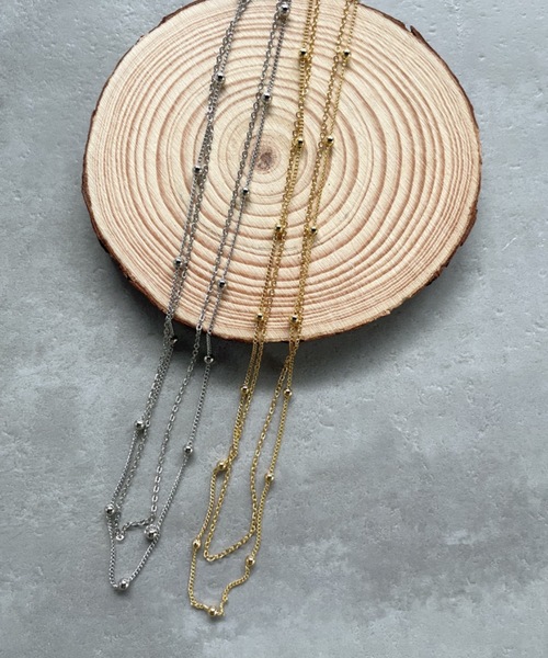 CLEA（クレア）の「二連チェーンネックレス（ネックレス・レディース・シルバー/ゴールド・FREE）」の2枚目の写真
