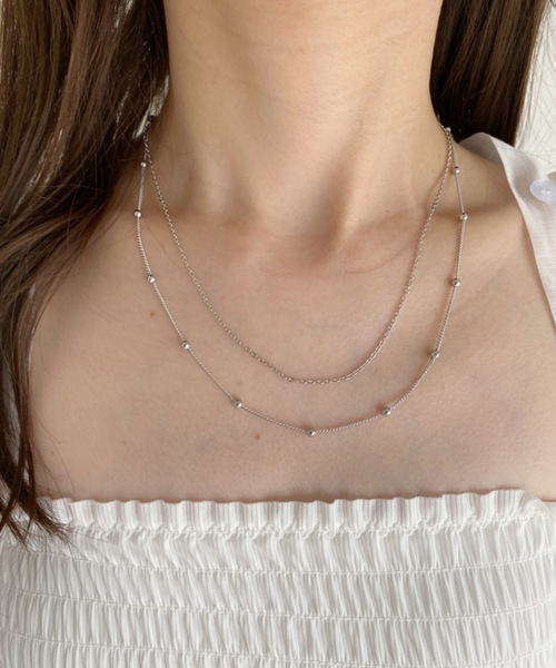 CLEA（クレア）の「二連チェーンネックレス（ネックレス・レディース・シルバー/ゴールド・FREE）」の4枚目の写真