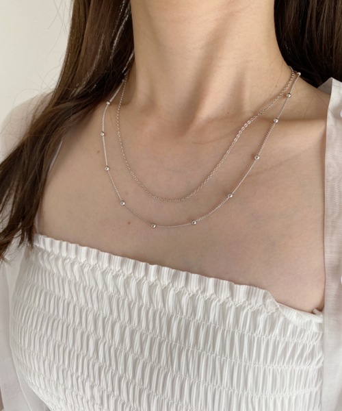 CLEA（クレア）の「二連チェーンネックレス（ネックレス・レディース・シルバー/ゴールド・FREE）」の5枚目の写真