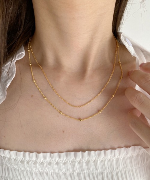 CLEA（クレア）の「二連チェーンネックレス（ネックレス・レディース・シルバー/ゴールド・FREE）」の9枚目の写真