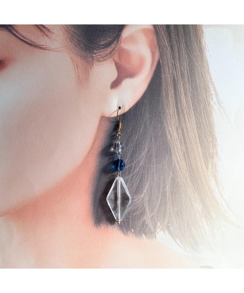 tone(トーン)の「【-lensa-】チェコガラスがアクセント!クリアなピアス(MA)(ピアス(両耳用)・レディース・クリア・FREE)」の8枚目の写真