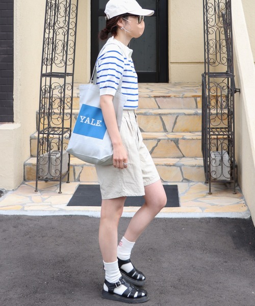 COURO（コウロ）の「YALE Logo Tote Bag ロゴプリントトートバッグ（トートバッグ・レディース・アイボリー/グレー系/スミクロ/グレー/キナリ/ネイビー・FREE）」の11枚目の写真