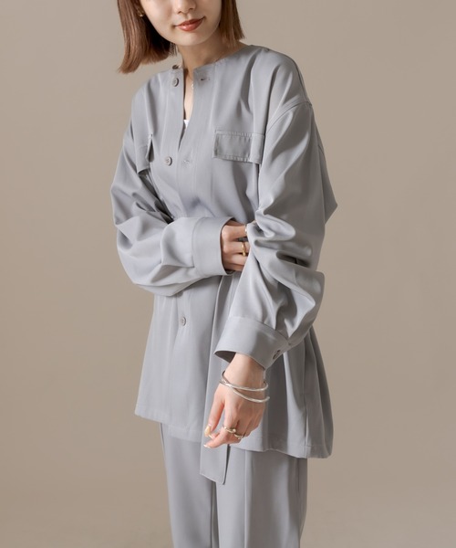 mline（エムライン）の「[mline] セットUPシャツジャケット（シャツ/ブラウス・レディース・グレー/グリーン/オリーブ・FREE）」の15枚目の写真