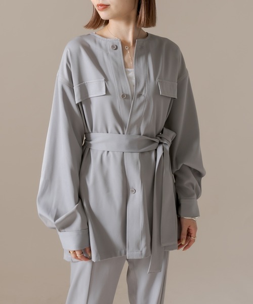 mline（エムライン）の「[mline] セットUPシャツジャケット（シャツ/ブラウス・レディース・グレー/グリーン/オリーブ・FREE）」の16枚目の写真