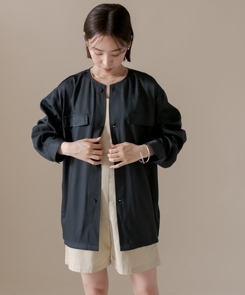 mline（エムライン）の「[mline] セットUPシャツジャケット（シャツ/ブラウス・レディース・グレー/グリーン/オリーブ・FREE）」の21枚目の写真