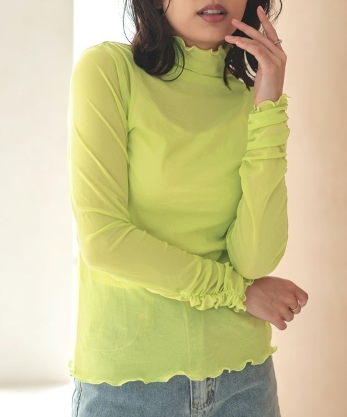 DONOBAN（ドノバン）の「ハイネックメロウシアートップス（その他トップス・レディース・ブラック/レッド/ピンク/ライム/ブルー/グリーン/アイボリー・F）」の5枚目の写真