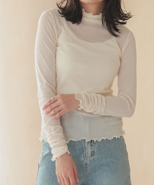 DONOBAN（ドノバン）の「ハイネックメロウシアートップス（その他トップス・レディース・ブラック/レッド/ピンク/ライム/ブルー/グリーン/アイボリー・F）」の3枚目の写真