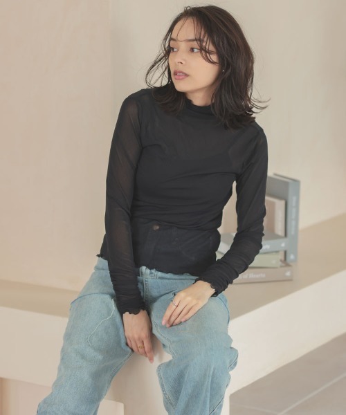 DONOBAN（ドノバン）の「ハイネックメロウシアートップス（その他トップス・レディース・ブラック/レッド/ピンク/ライム/ブルー/グリーン/アイボリー・F）」の9枚目の写真