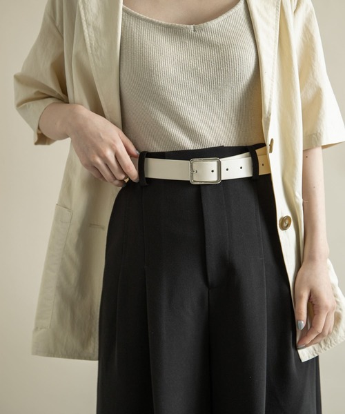 SMELLY(スメリー)の「メタルスクエアベルト(ベルト・レディース・アイボリー/ブラウン/ブラック・-)」の10枚目の写真