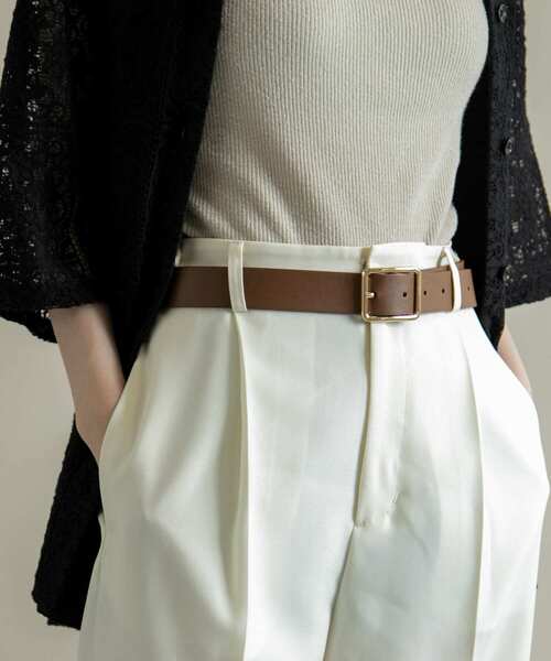 SMELLY(スメリー)の「メタルスクエアベルト(ベルト・レディース・アイボリー/ブラウン/ブラック・-)」の13枚目の写真