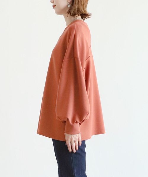reca(レカ)の「Vネックボリュームスリーブトップス(Tシャツ/カットソー・レディース・ブラック/グレイッシュベージュ/テラコッタ・M)」の10枚目の写真