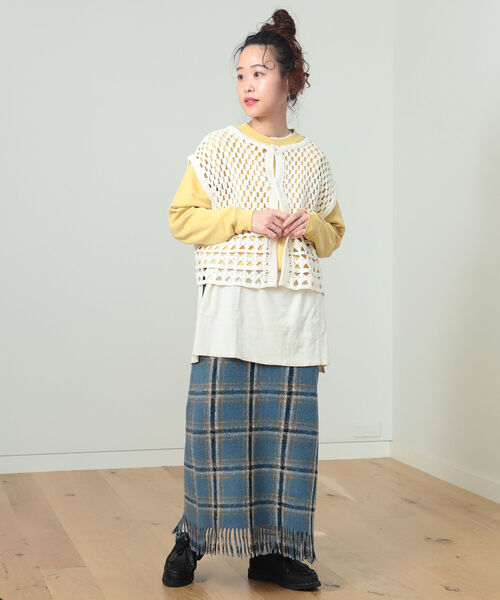 BEAMS BOY（ビームスボーイ）の「BEAMS BOY / ミリタリー リブ ヘンリーネック ロングスリーブ（Tシャツ/カットソー・レディース・オリーブ/ピンク/アイボリー・FREE）」の6枚目の写真