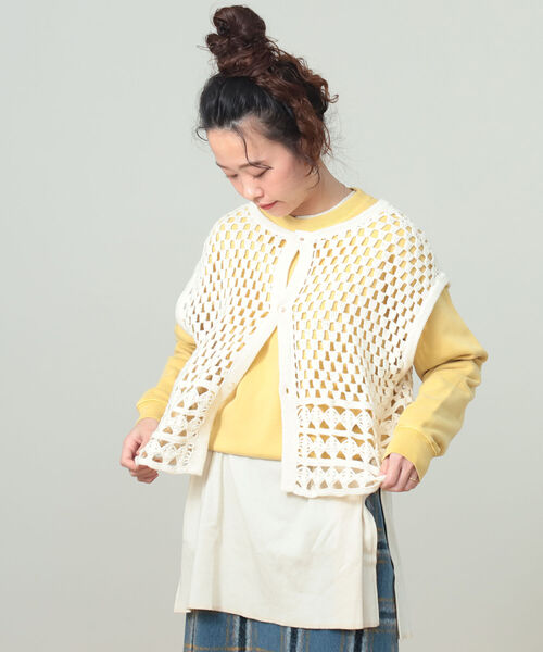 BEAMS BOY（ビームスボーイ）の「BEAMS BOY / ミリタリー リブ ヘンリーネック ロングスリーブ（Tシャツ/カットソー・レディース・オリーブ/ピンク/アイボリー・FREE）」の7枚目の写真