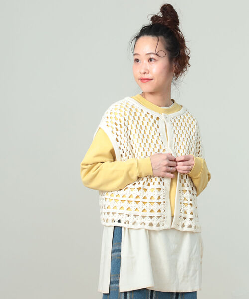 BEAMS BOY（ビームスボーイ）の「BEAMS BOY / ミリタリー リブ ヘンリーネック ロングスリーブ（Tシャツ/カットソー・レディース・オリーブ/ピンク/アイボリー・FREE）」の9枚目の写真