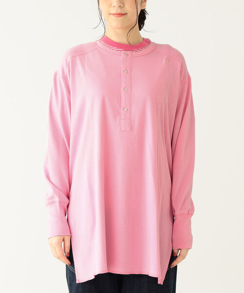 BEAMS BOY（ビームスボーイ）の「BEAMS BOY / ミリタリー リブ ヘンリーネック ロングスリーブ（Tシャツ/カットソー・レディース・オリーブ/ピンク/アイボリー・FREE）」の19枚目の写真