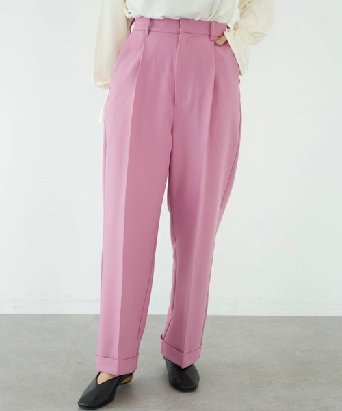 KBF（ケイビーエフ）の「KBF カラースラックスパンツ（その他パンツ・レディース・ブラウン/グリーン/ピンク・FREE）」の3枚目の写真