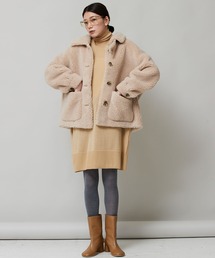 【最終価格】Curensology PELLESSIMボアジャケット ボアコート ELLE SHOP】ラグジュアリでモダンなスタイルを提案し続ける