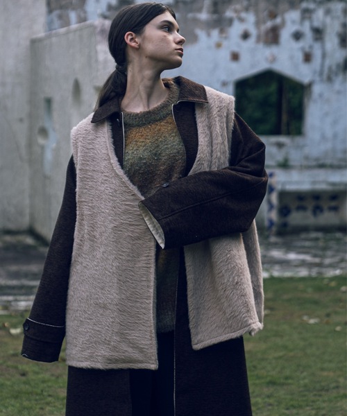 shiki tokyo(シキトウキョウ)の「Oversized Buttonless Fur Vest / オーバーサイズボタンレスファーベスト(ベスト・メンズ・ベージュ・FREE)」の4枚目の写真