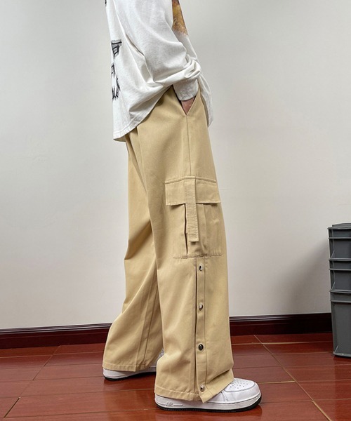 Ressaca(レサーカ)の「サイドスリット入り ルーズシルエット ワイドカーゴパンツ(カーゴパンツ・メンズ・カーキ/ブラック/ベージュ・XL/L/M/S)」の20枚目の写真