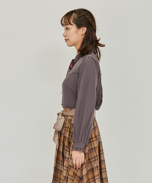 axes femme（アクシーズファム）の「襟付ブラウス（シャツ/ブラウス・レディース・ホワイト/ブラック/ブラウン・MEDIUM/LARGE）」の4枚目の写真
