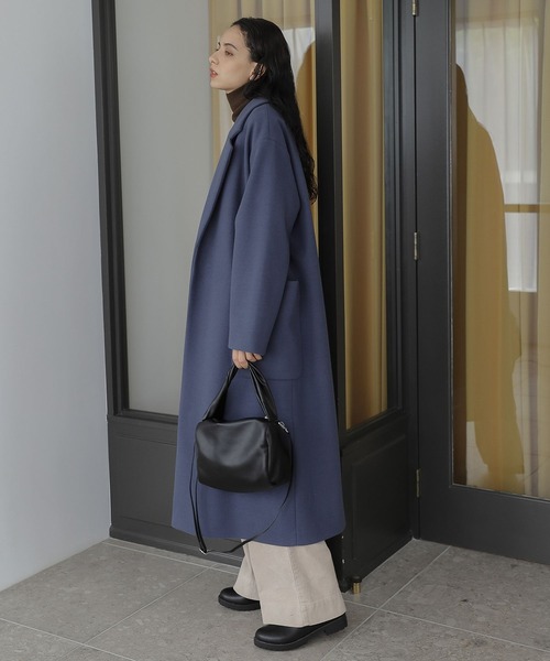 LAKOLE（ラコレ）の「ウーリーテックオーバーサイズコート / 281762（チェスターコート・レディース・ダークブラウン/グレイッシュベージュ/ブルー・SMALL/MEDIUM）」の14枚目の写真