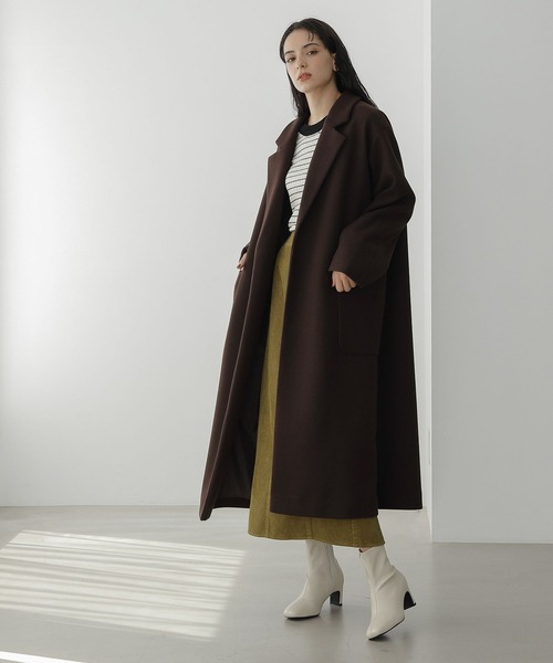 LAKOLE（ラコレ）の「ウーリーテックオーバーサイズコート / 281762（チェスターコート・レディース・ダークブラウン/グレイッシュベージュ/ブルー・SMALL/MEDIUM）」の18枚目の写真