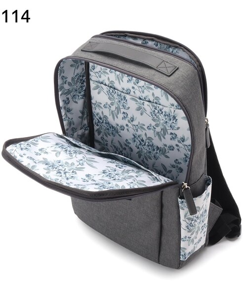 LAURA ASHLEY(ローラアシュレイ)の「サイドポケット花柄バックパック(バックパック/リュック・レディース・チャコール/ベージュ系その他3・00)」の7枚目の写真